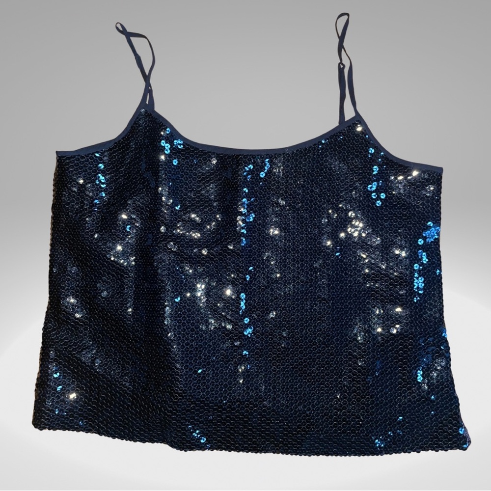 Carole Little Sequin Black Camisole Top